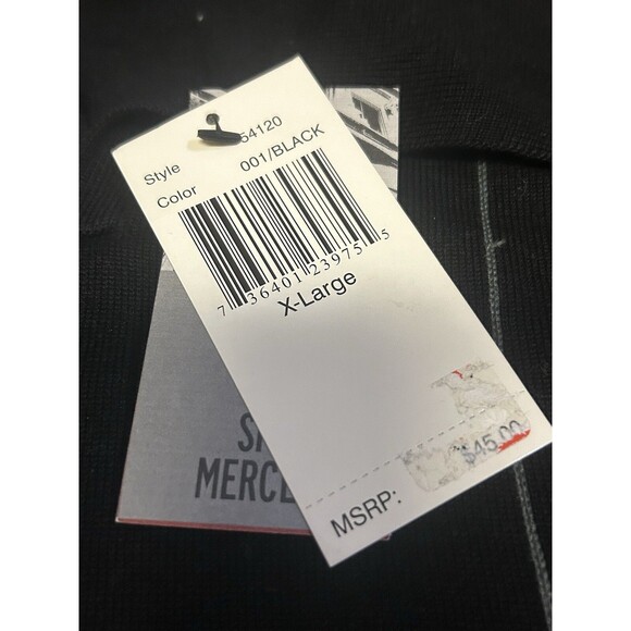 Spring + Mercer‎ Black Collared Polo Long Sleeve Geometric Shirt Pullover XL - Picture 2 of 5